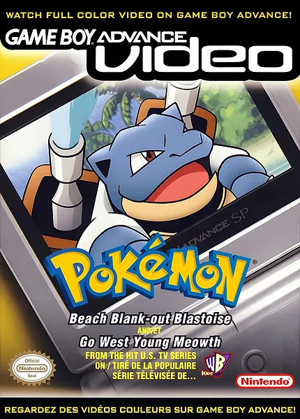 GBA Video: Pokemon Beach Blank-out Blastoise & Go West Young Meowth Box Art