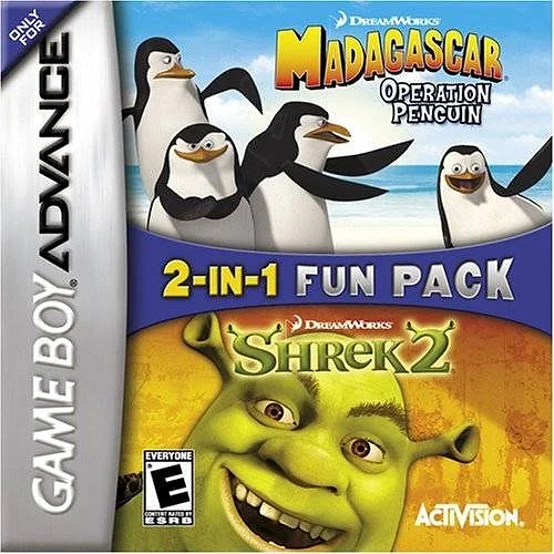 Madagascar: Operation Penguin and Shrek 2 box art