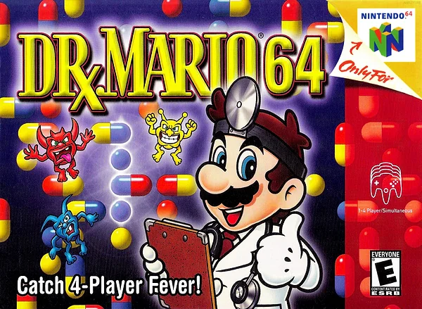 Dr. Mario 64 Box Art