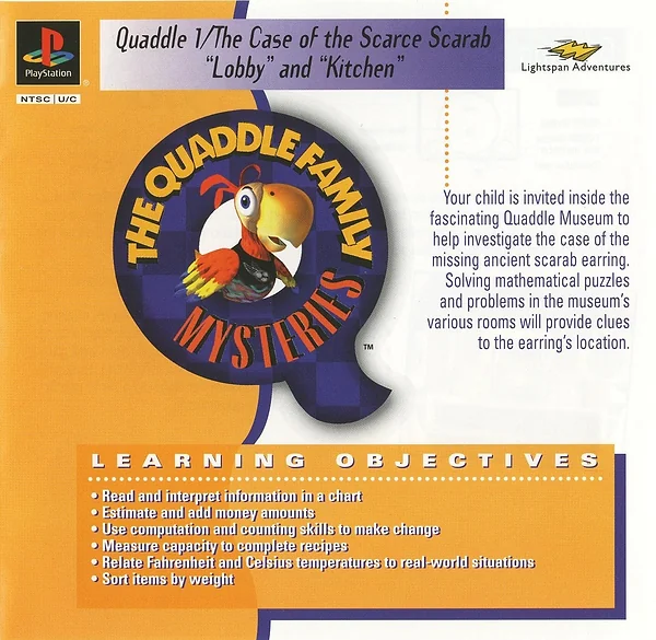 Quaddle Family Mysteries 1: The Case of the Scarce Scarab - Lobby & Kitchen Box Art