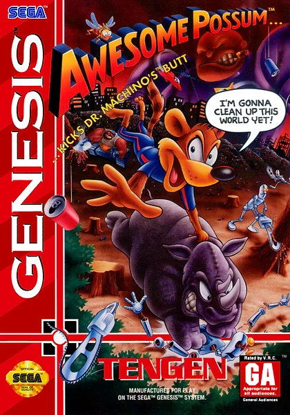 Awesome Possum... Kicks Dr. Machino's Butt Box Art