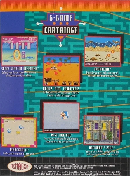 Menacer: 6-Game Cartridge Box Art