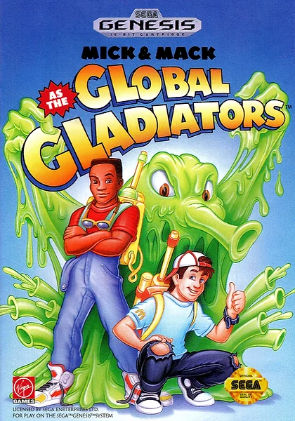 Mick and Mack as the Global Gladiators box art