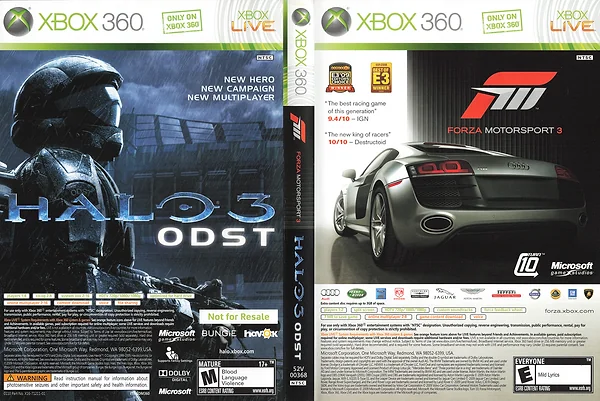 Halo 3: ODST & Forza Motorsport 3 box art