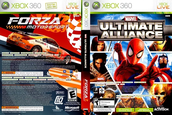Marvel: Ultimate Alliance + Forza 2 Box Art
